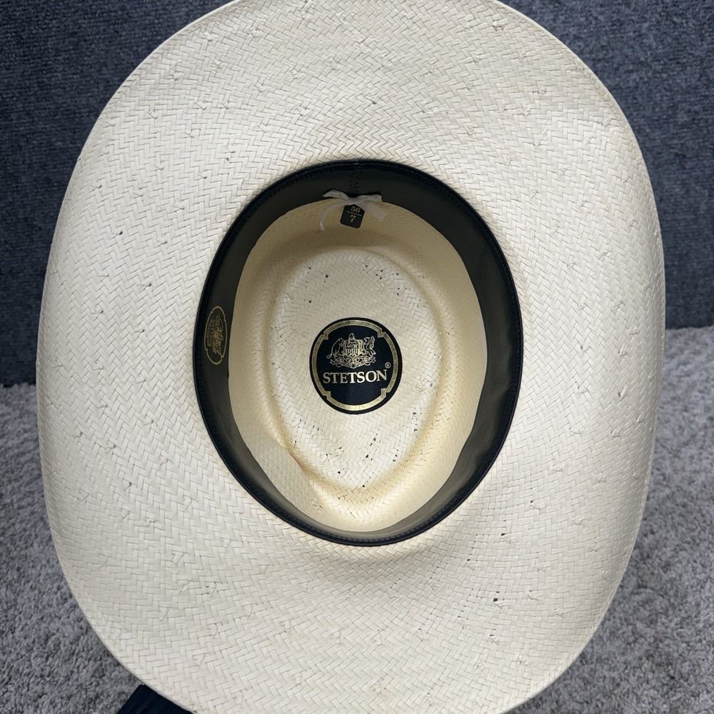 Stetson Delta Straw Hat Panama western Men's size 7 - Picture 8 of 14